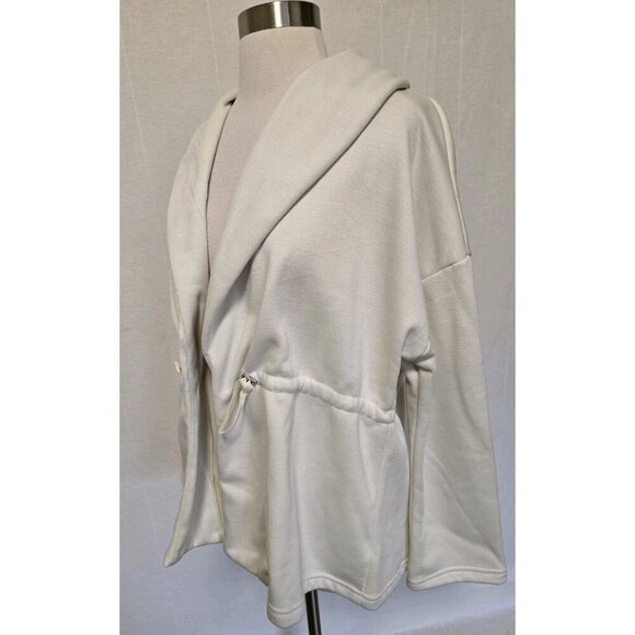Fabletics Sage Open Jacket Coat Womens Size Medium Oatmeal Cream Cinch - Picture 6 of 7